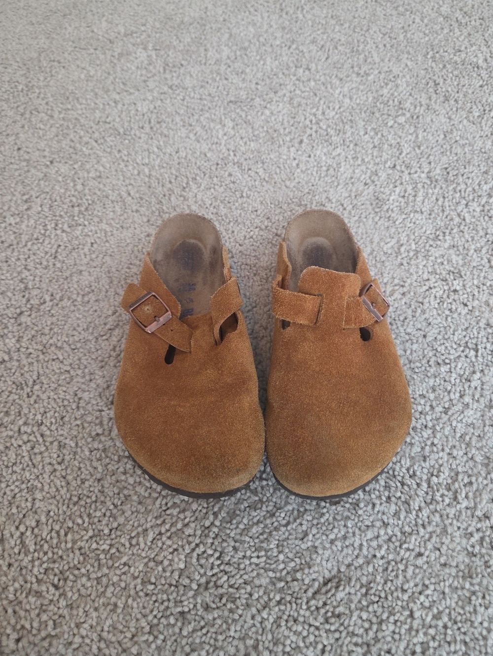 Birkenstock Suede Clogs in Tan